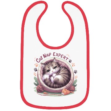 Discover Cat Nap Expert - Funny Cat Outfit! Bibs