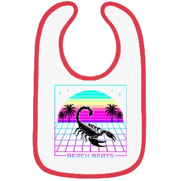 Discover Beach Beats Retro Scorpion - Synthwave Sunset Bibs
