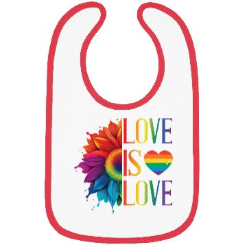 Discover Rainbow Sunflower Love Is Love LGBT Gay Pride Bibs