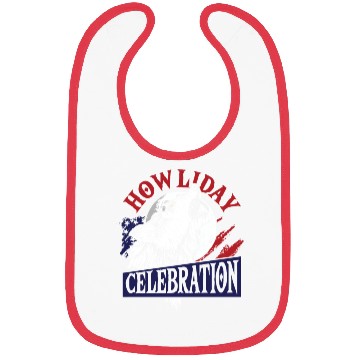Discover Wolf 4th of July American Flag Howling Wolves Bibs