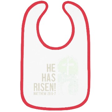 Discover He Has Risen Christ Bible Verse Tomb Cross Bibs