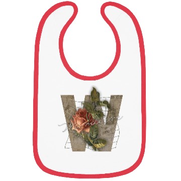 Discover Black Brown Vintage Rose Initial Bibs