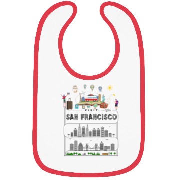 Discover Unique San Francisco USA Travel Guide City Map Bibs