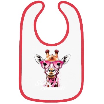 Discover A FUNNY GIRAFFE WITH PINK SUNGLASS Bibs