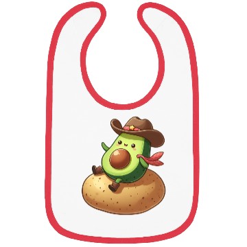 Discover Avocado Cowboy Potato Rider Bibs