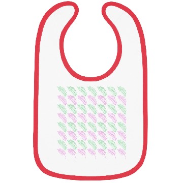 Discover Green Pink Exotic Leaves Pattern Bibs