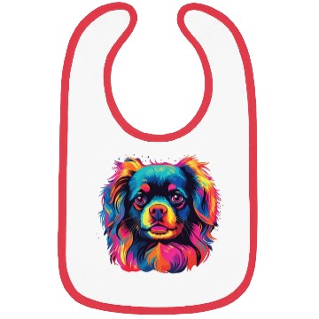 Discover Watercolor Colorful Tibetan Spaniel Bibs