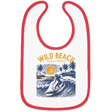 Discover Wild Beach Surfer Island Bibs