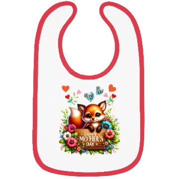 Discover Happy Mothers Day Baby Fox Bibs