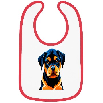 Discover Cute Rottweiler Puppy's Illustration Bibs