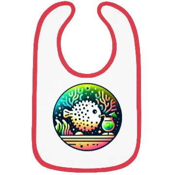 Discover Drunk Puffer Fish Bibs