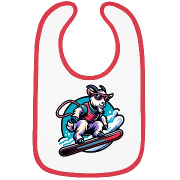 Discover Goat Snowboarder Winter Adventure Design Bibs