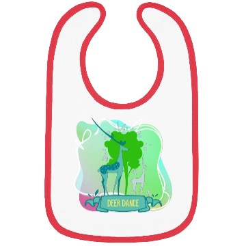 Discover Cute Cartoon Deer Dance At Forest Tree Bibs