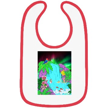 Discover Northern Lights Waterfall Serenity with Swimmers Bibs