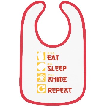 Discover eat sleep anime repeat funny manga Bibs