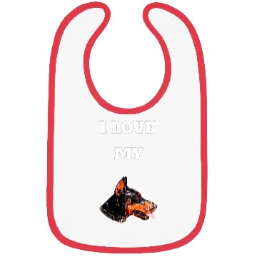 Discover I Love My Geometric Doberman Design Bibs