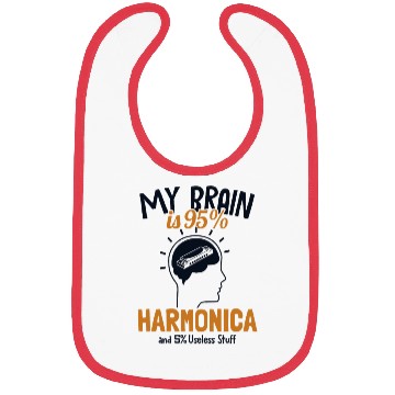 Discover My Brain is 95% Harmonica Harmonicist Mouth Harp Bibs