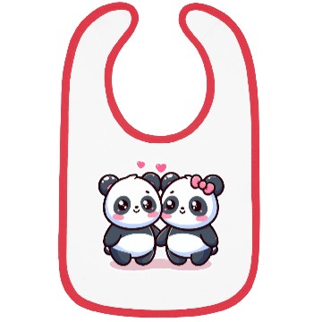 Discover Cute Bubu Dudu Panda Bear couple Bibs