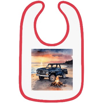 Discover light watercolor illustration car Bibs