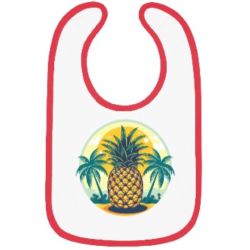 Discover Classic Pineapple and Palm Trees Bibs
