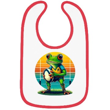 Discover Funky Frog Playing Rugby Bibs