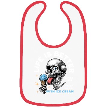 Discover Skull enjoying ice cream Bibs