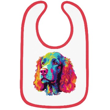 Discover Watercolor Colorful Irish Water Water Spaniel Bibs