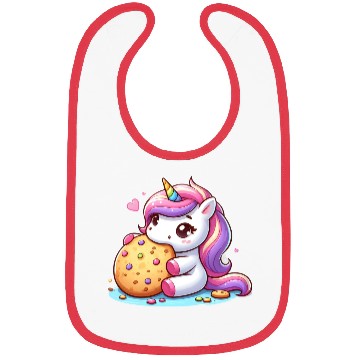 Discover Unicorn Enjoying a Cookie Bibs