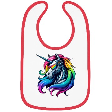Discover Cool Cyborg Unicorn Rainbow Bibs