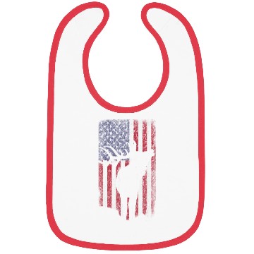 Discover Elk Hunting Bugling Bull US Flag American Bibs