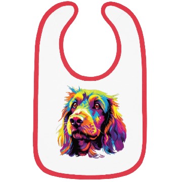 Discover Watercolor Colorful Petit Basset Griffon Vendeen Bibs