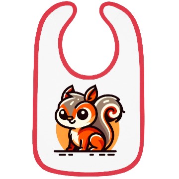 Discover Sweet Smiling Squirrel with big Eyes Bibs