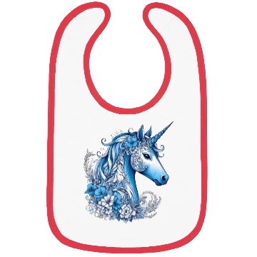 Discover Abstract blue unicorn Bibs