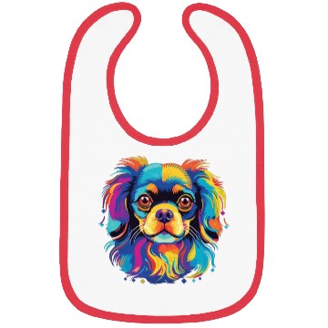 Discover Watercolor Colorful Tibetan Spaniel Bibs