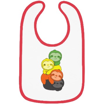 Discover Aromantic Flag Pride Lgbtq Cute Sloth Pile Bibs