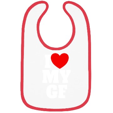 Discover I Love My GF Red Heart Matching Couple Girlfriend Bibs