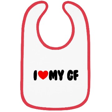 Discover I Love My GF Red Heart Matching Couple Girlfriend Bibs