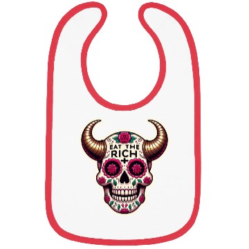 Discover Horned Sugar Skull, eat the rich skull Bibs