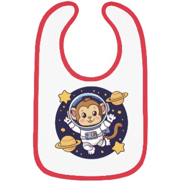 Discover cute monkey floating in space Bibs