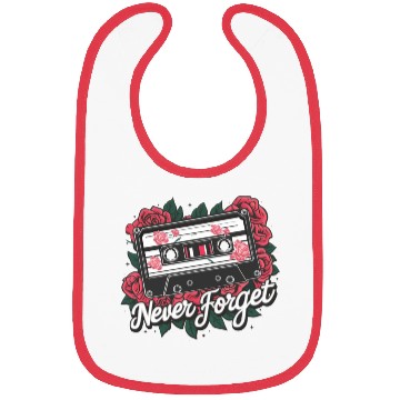 Discover A cassette tape colored with roses Bibs