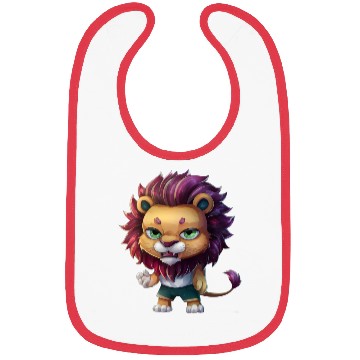 Discover Cute And Majestic Chibi Lion Bibs
