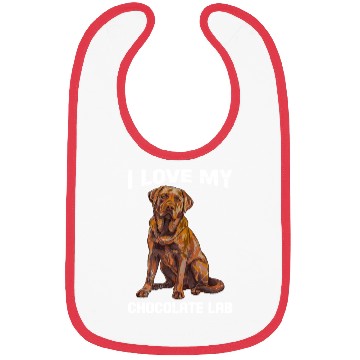 Discover Labrador Owner I LOVE MY CHOCOLATE LAB Bibs