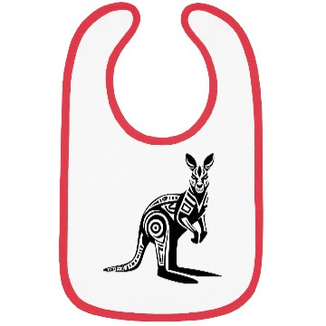 Discover Kangaroo Tribal Style Vector Design Single Color Bibs