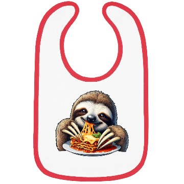 Discover Sloth Loves Lasagna: Cartoon Delight Bibs