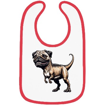 Discover T-Rex & Pug Hybrid Cartoon Fun Bibs