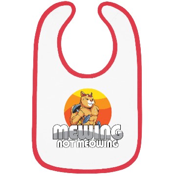 Discover Funny Cat Meme Mewing Not Meowing Jawline Bibs