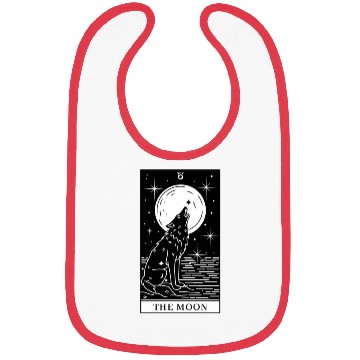Discover Tarot Card The Moon Wolf Howling Bibs