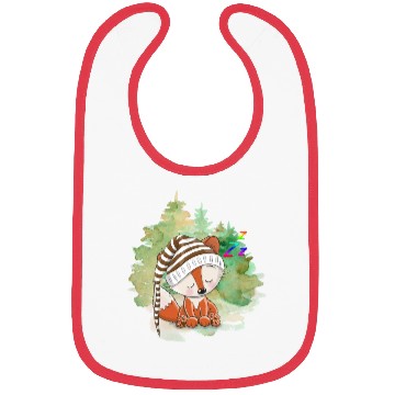 Discover Pilot Fox Sitting On Grass With Tree Forest Bibs