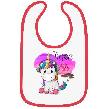 Discover Unicorn Using Headphone Listening To Music Bibs