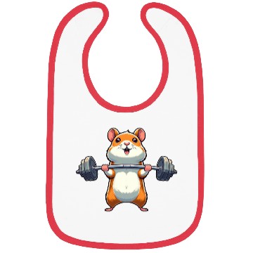 Discover Hamster Power Training: Cartoon-Style Dumbbell Bibs